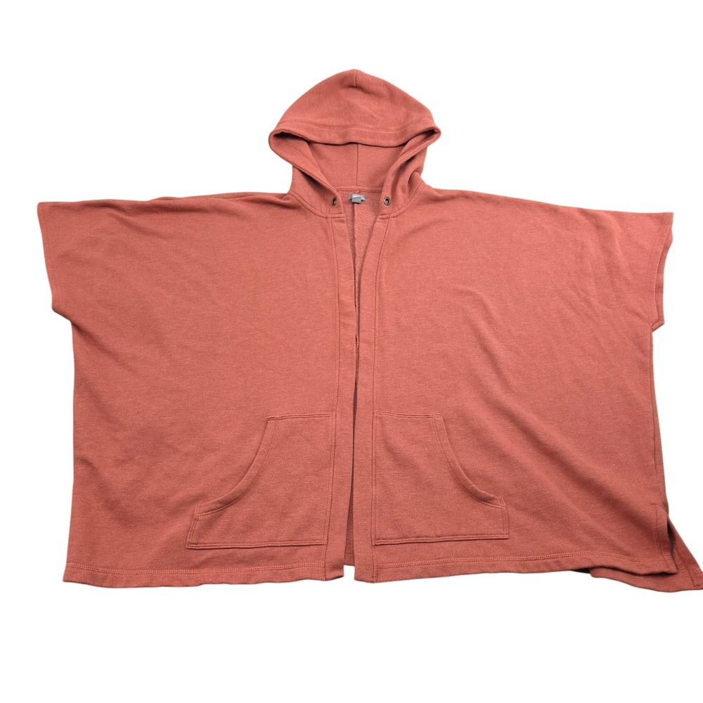 Aerie Poncho Cardigan Hoodie XS/S Coral Sleeveless Open Front Oversized Lounge